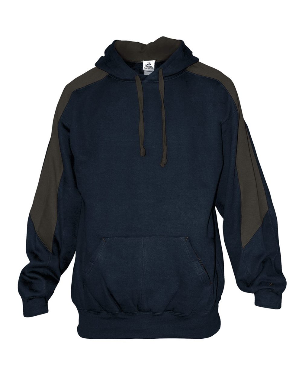 Badger Unisex Saber Hooded Sweatshirt. 1265 - Navy/ Charcoal