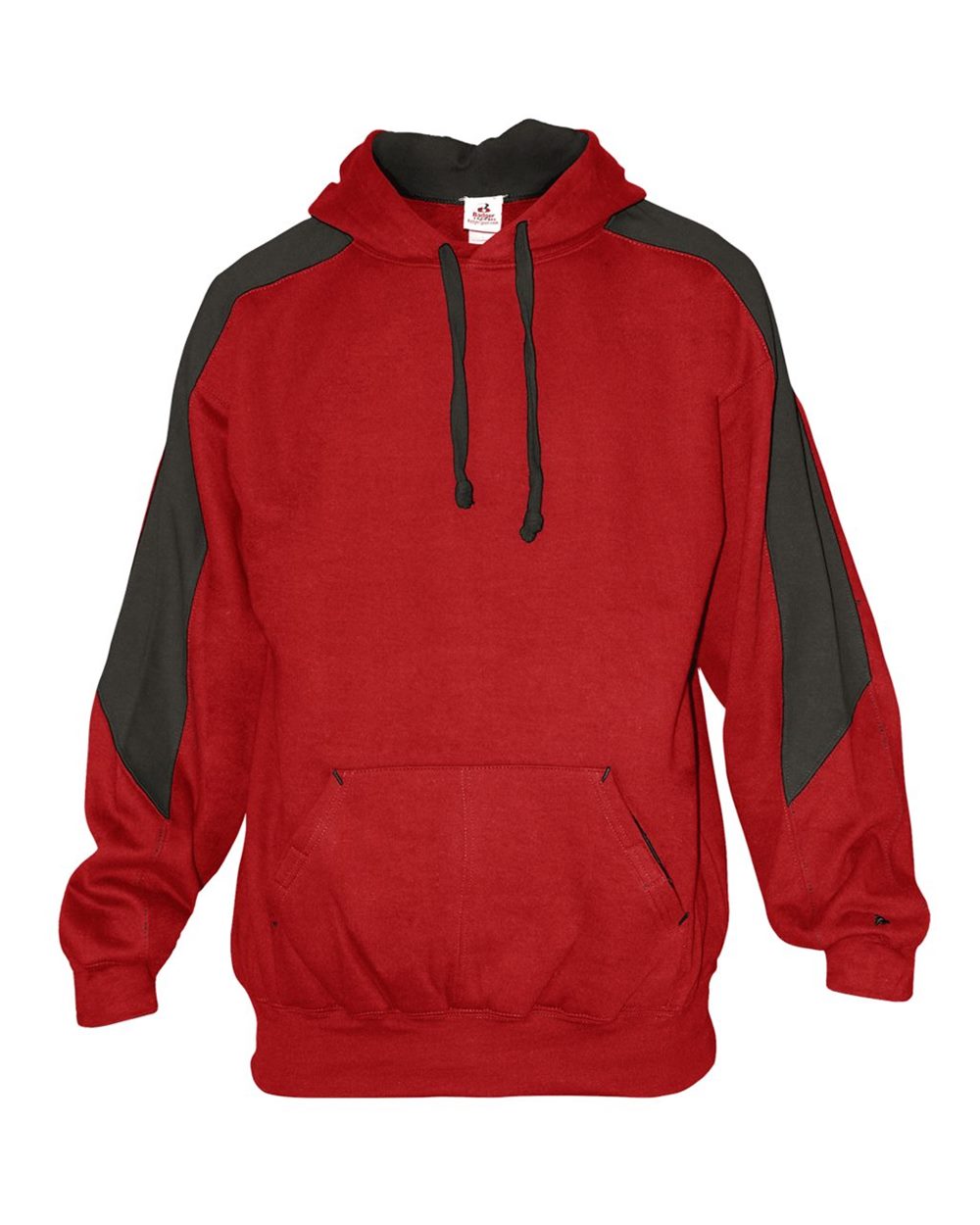 Badger Unisex Saber Hooded Sweatshirt. 1265 - Red/ Charcoal