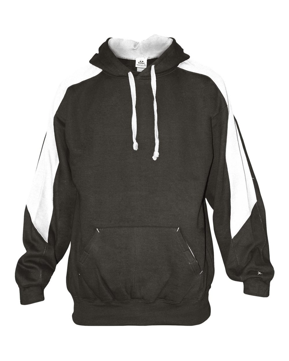 Badger Unisex Saber Hooded Sweatshirt. 1265 - Charcoal/ White