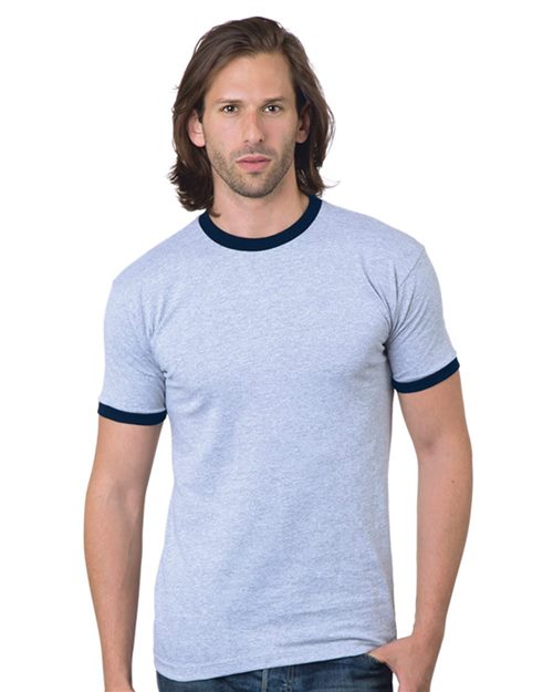 Bayside Men's USA-Made Ringer T-Shirt. 1800