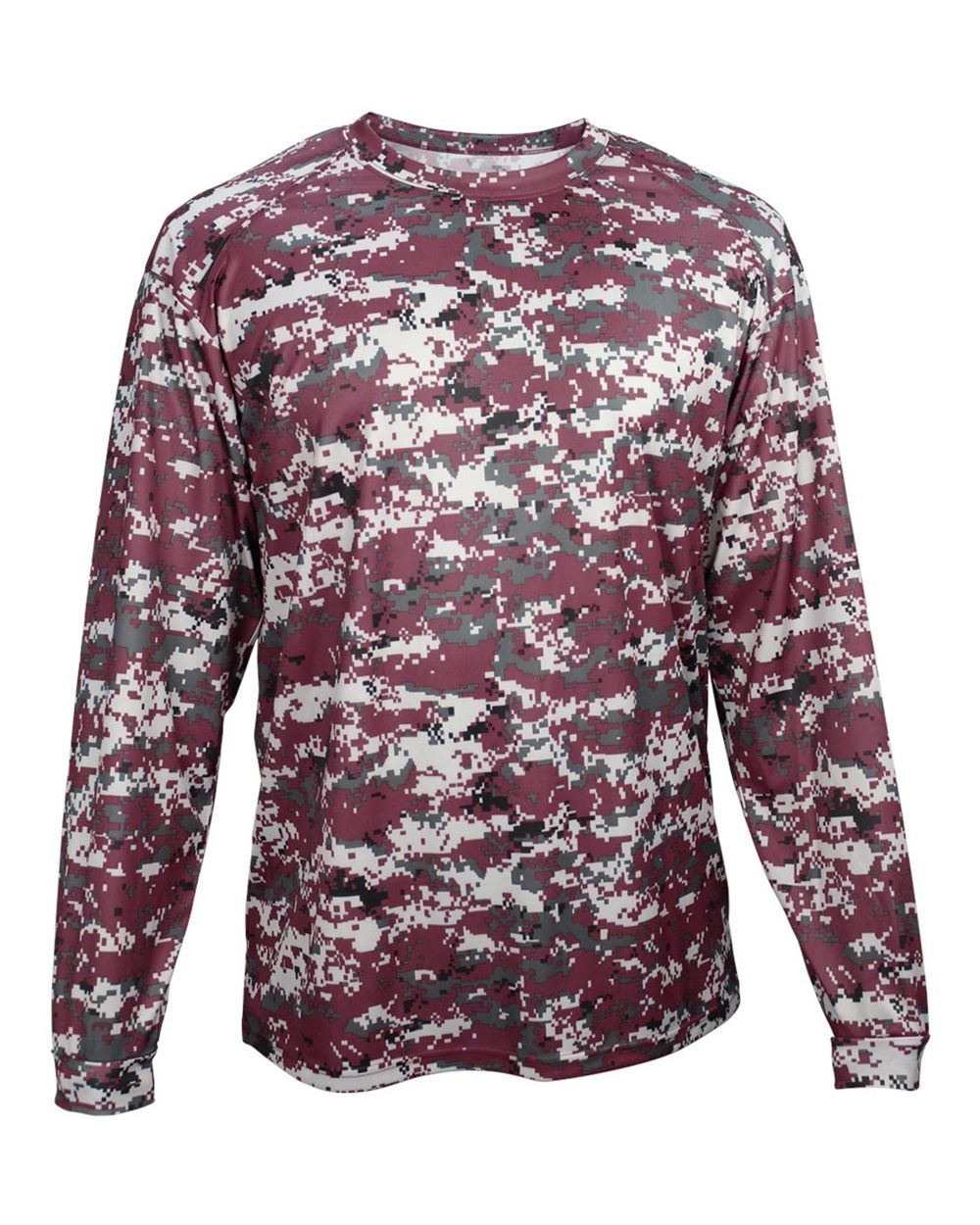 Badger Men's Digital Camo Long Sleeve T-Shirt. 4184 - Maroon Digital