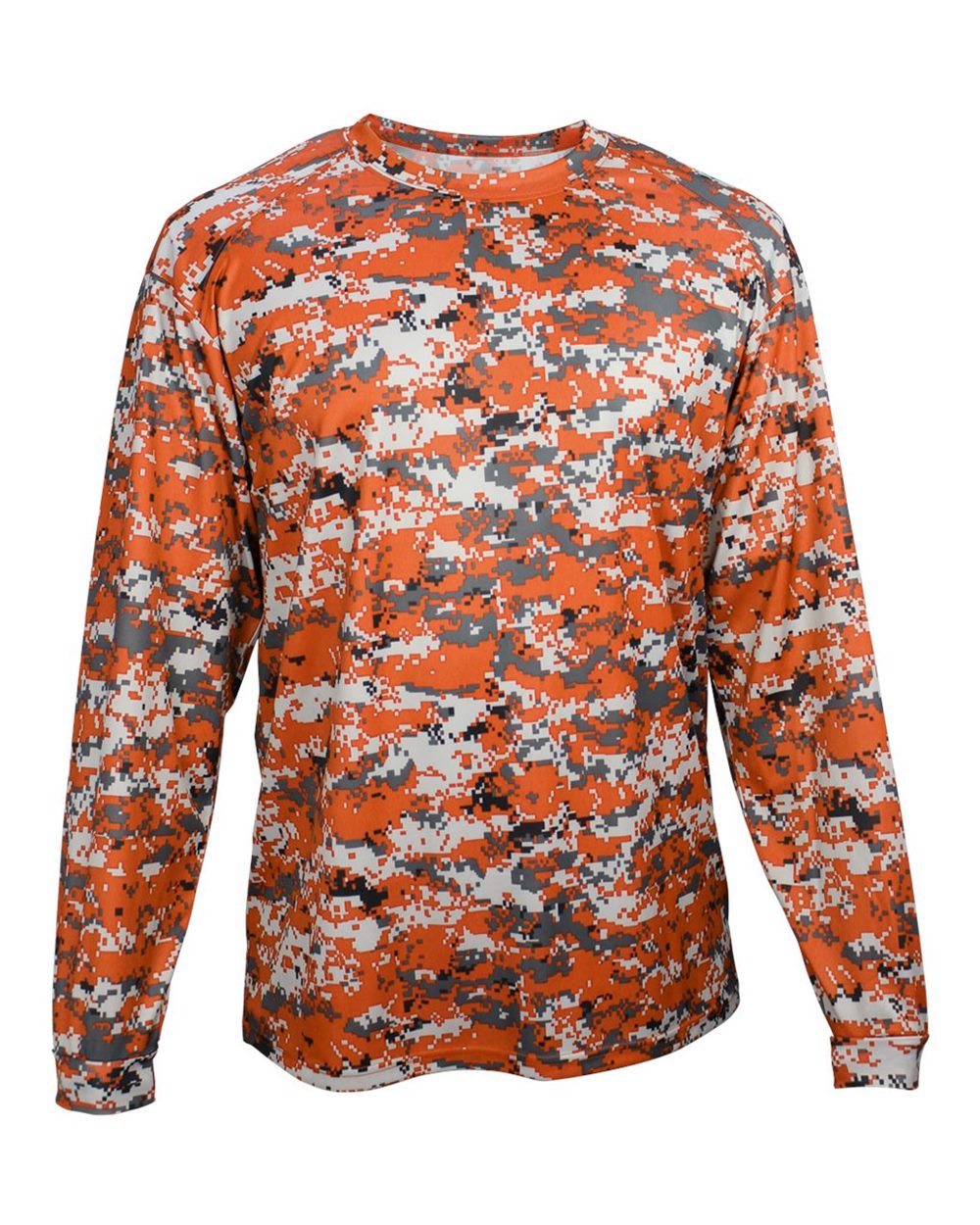 Badger Men's Digital Camo Long Sleeve T-Shirt. 4184 - Burnt Orange Digital
