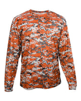 Badger Men's Digital Camo Long Sleeve T-Shirt. 4184 - Burnt Orange Digital