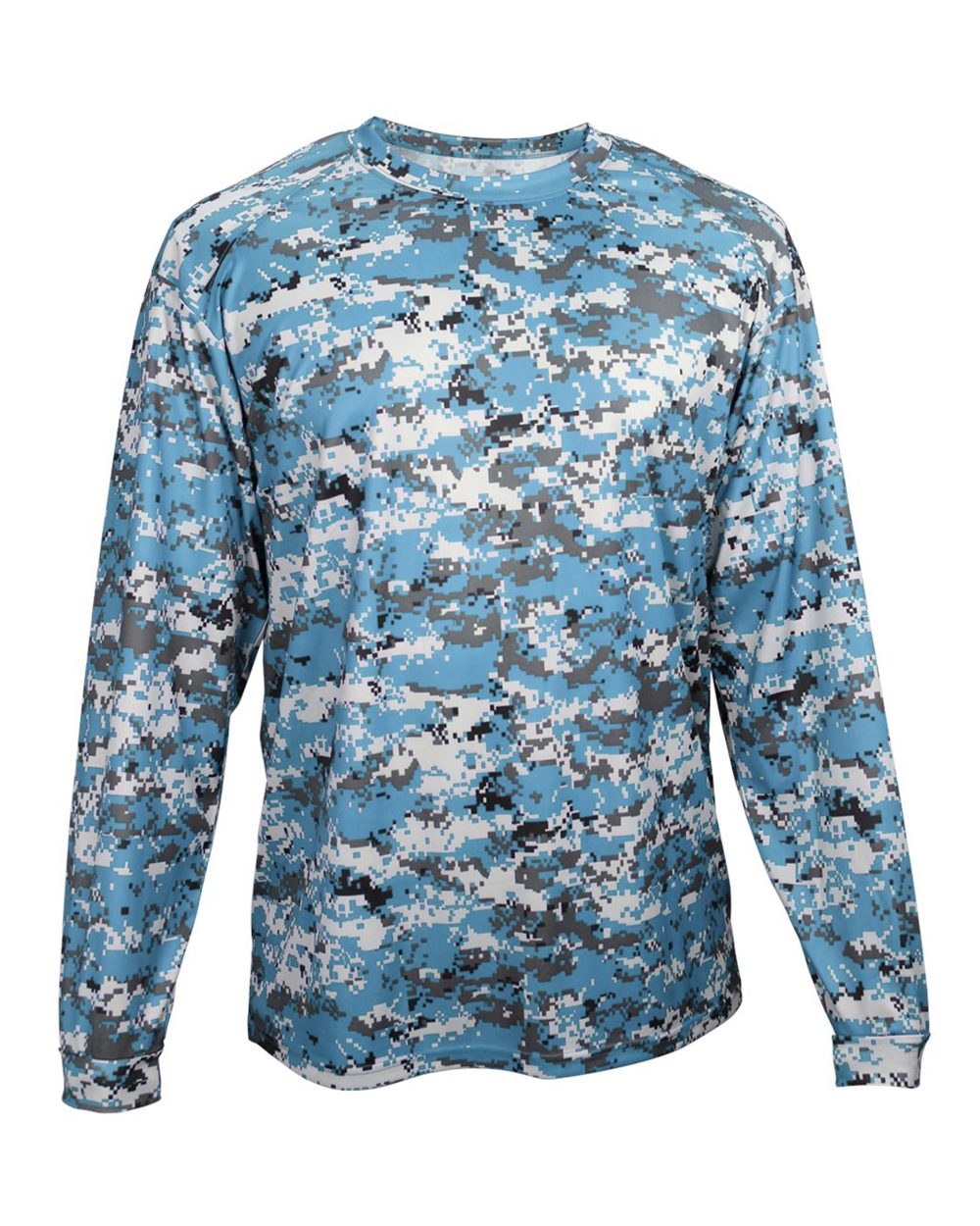 Badger Men's Digital Camo Long Sleeve T-Shirt. 4184 - Columbia Blue Digital