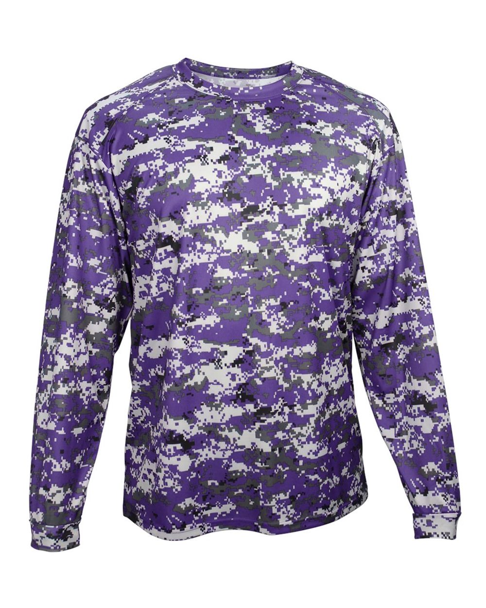 Badger Men's Digital Camo Long Sleeve T-Shirt. 4184 - Purple Digital