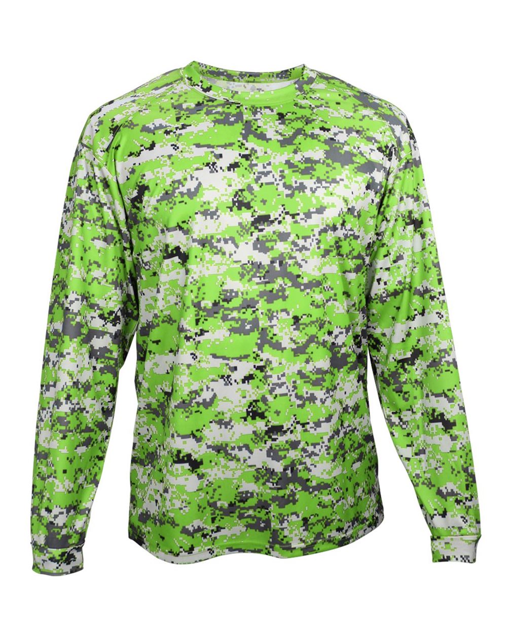 Badger Men's Digital Camo Long Sleeve T-Shirt. 4184 - Lime Digital