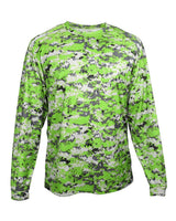 Badger Men's Digital Camo Long Sleeve T-Shirt. 4184 - Lime Digital