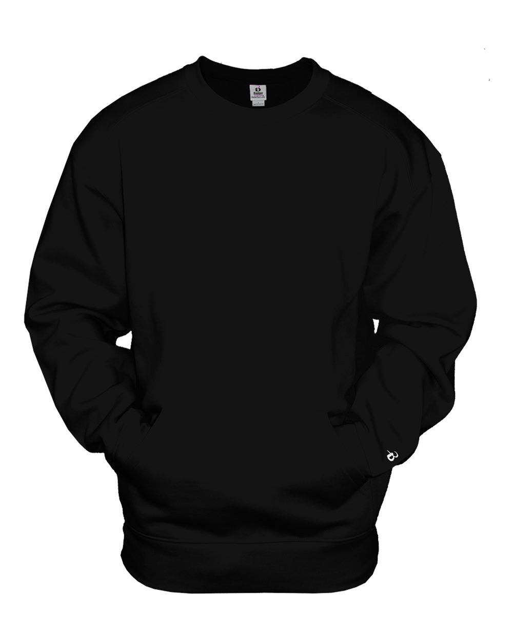 Badger Unisex Pocket Crewneck Sweatshirt. 1252 - Black