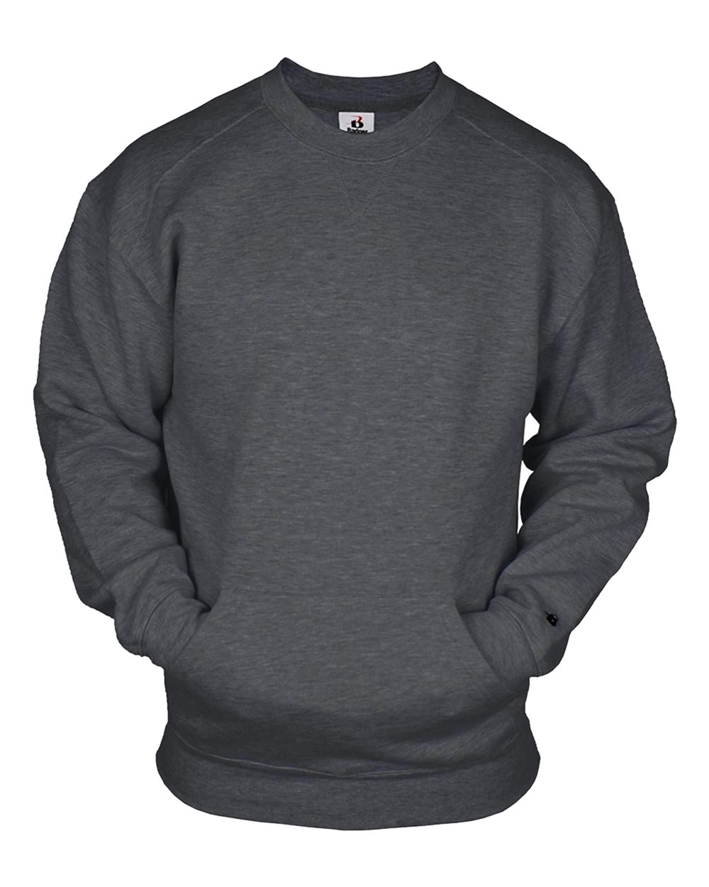 Badger Unisex Pocket Crewneck Sweatshirt. 1252 - Charcoal