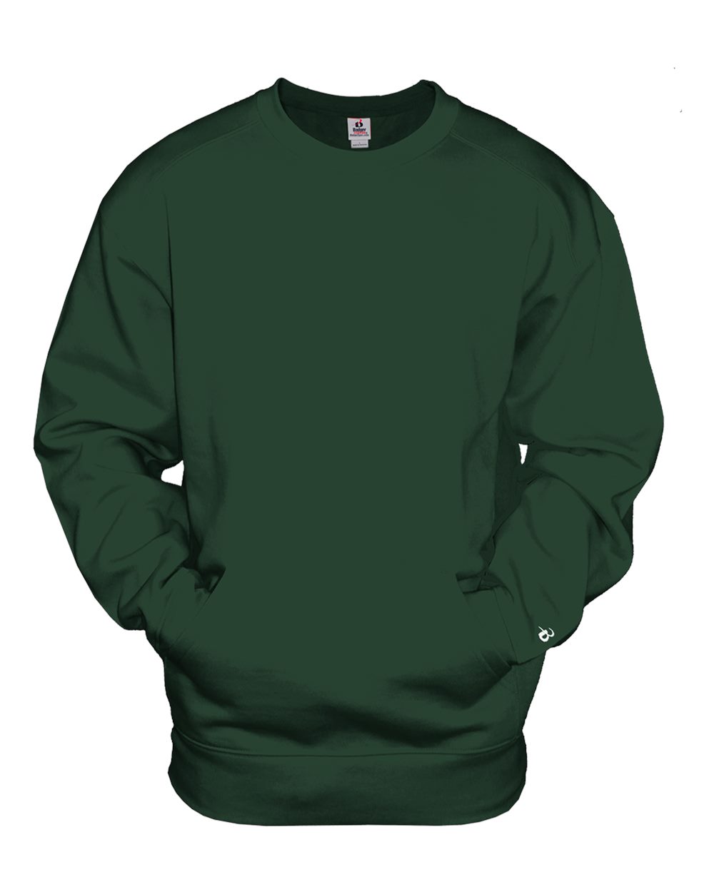 Badger Unisex Pocket Crewneck Sweatshirt. 1252 - Forest