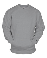 Badger Unisex Pocket Crewneck Sweatshirt. 1252 - Oxford