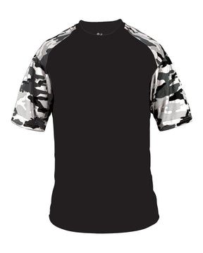 Badger Youth Camo Sport T-Shirt. 2141 - Black/ White Camo