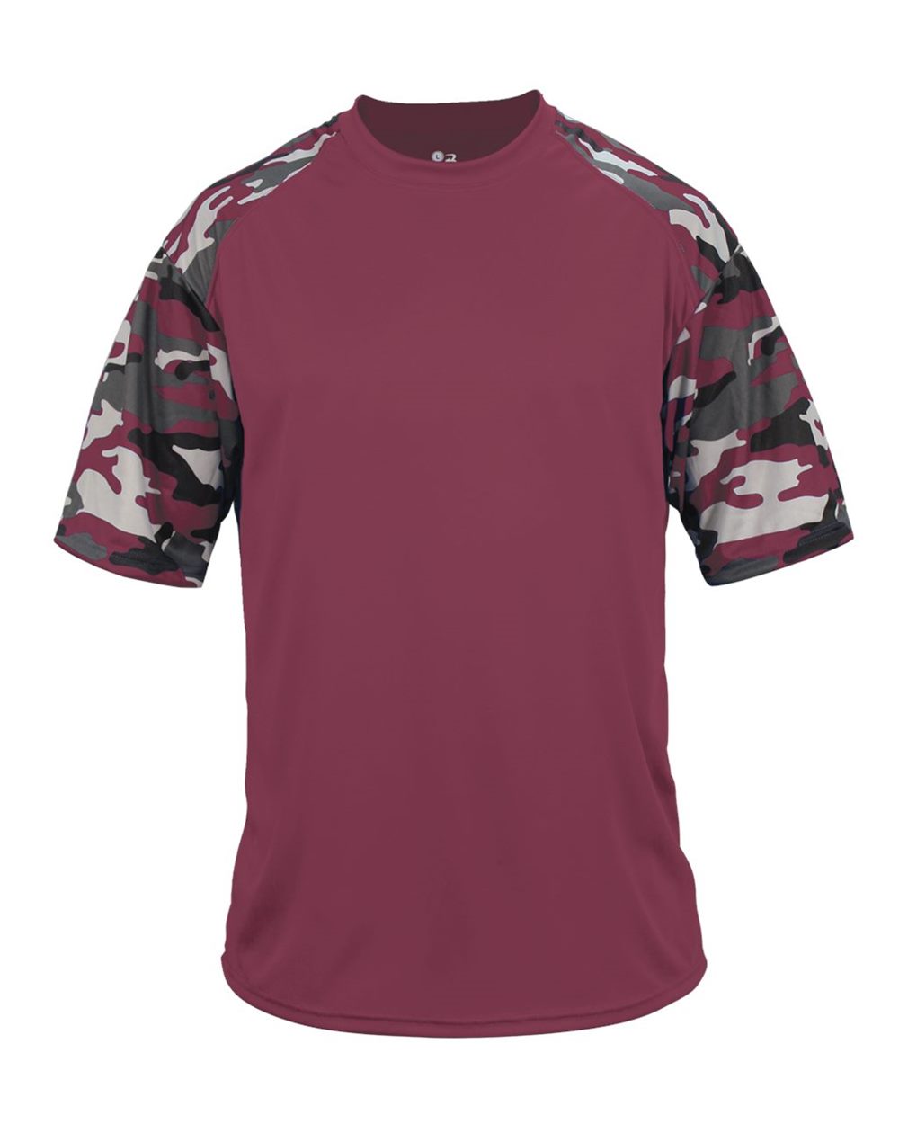 Badger Youth Camo Sport T-Shirt. 2141 - Maroon/ Maroon Camo
