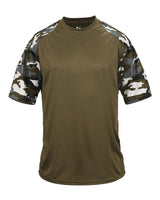 Badger Youth Camo Sport T-Shirt. 2141 - OD Green/ OD Green Camo