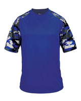 Badger Youth Camo Sport T-Shirt. 2141 - Royal/ Royal Camo