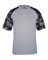 Badger Youth Camo Sport T-Shirt. 2141 - Silver/ Black Camo