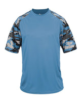 Badger Youth Camo Sport T-Shirt. 2141 - Columbia Blue/ Columbia Blue Camo