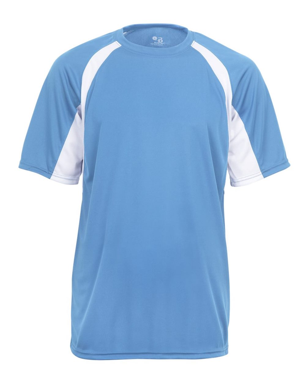 Badger Youth B-Core Hook T-Shirt. 2144 - Columbia Blue/ White