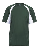 Badger Youth B-Core Hook T-Shirt. 2144 - Forest/ White