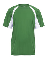 Badger Youth B-Core Hook T-Shirt. 2144 - Kelly/ White