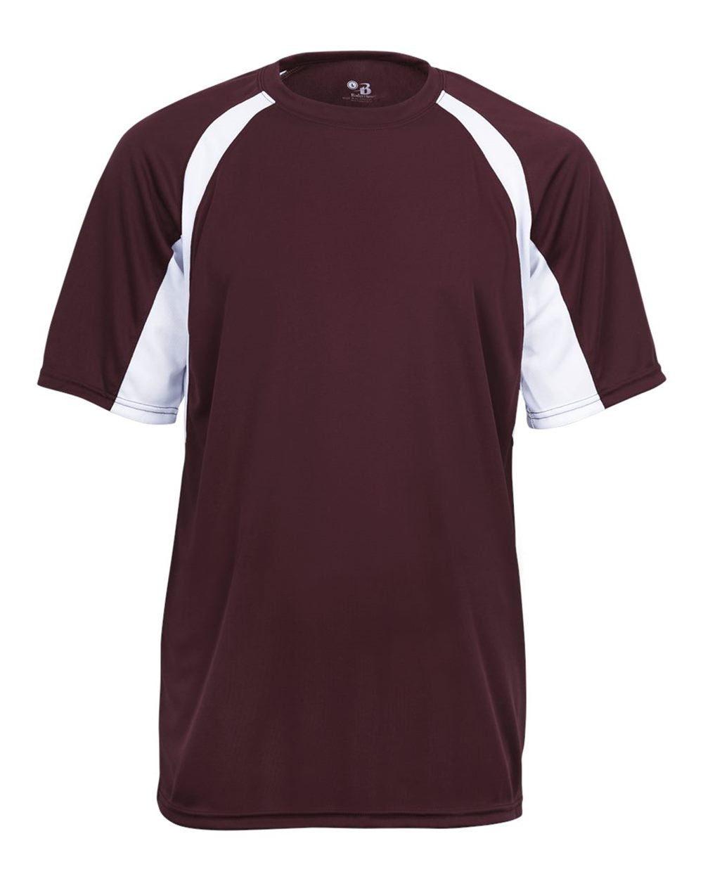 Badger Youth B-Core Hook T-Shirt. 2144 - Maroon/ White
