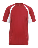 Badger Youth B-Core Hook T-Shirt. 2144 - Red/ White