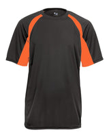 Badger Youth B-Core Hook T-Shirt. 2144 - Graphite/ Safety Orange