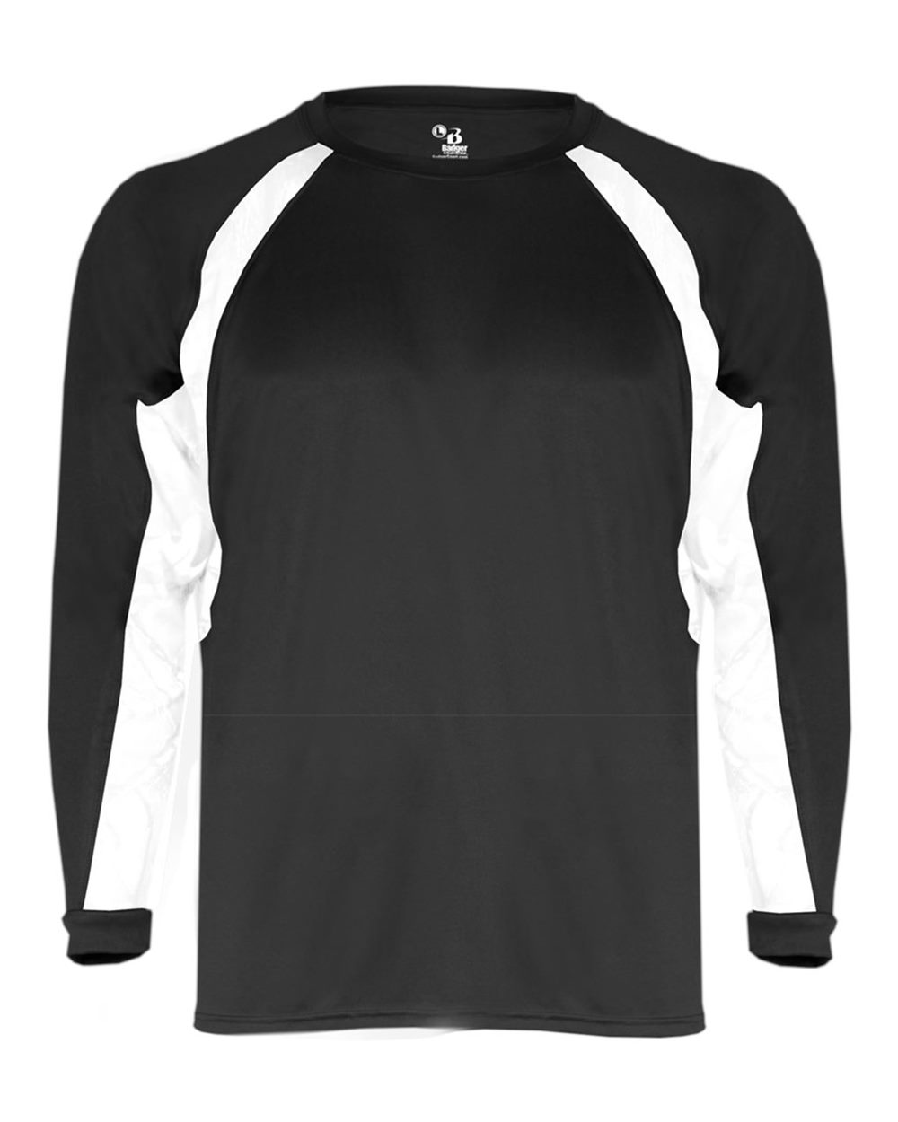 Badger Youth B-Core Hook Long Sleeve T-Shirt. 2154 - Black/ White