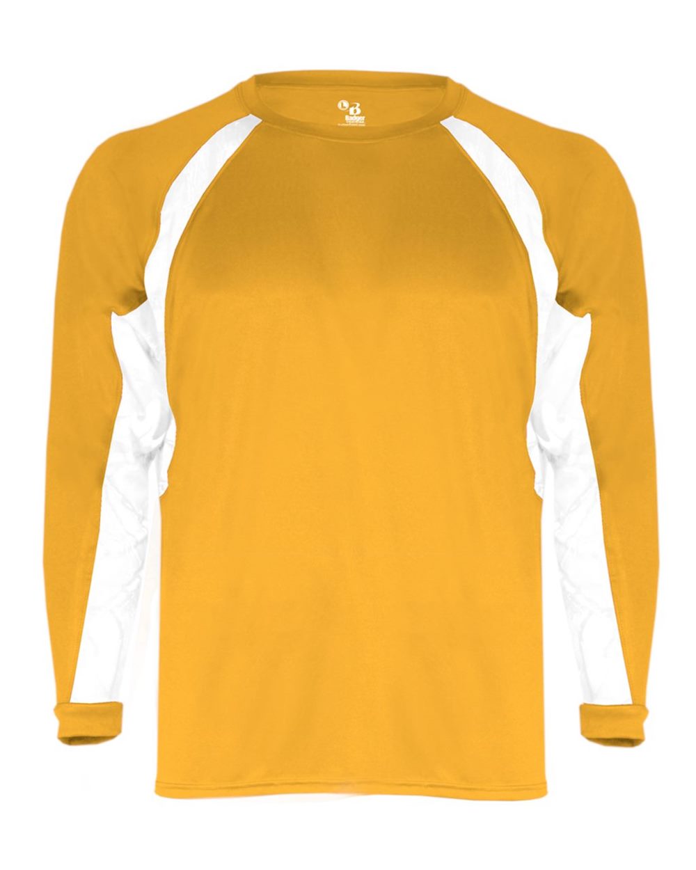Badger Youth B-Core Hook Long Sleeve T-Shirt. 2154 - Gold/ White