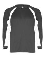 Badger Youth B-Core Hook Long Sleeve T-Shirt. 2154 - Graphite/ White