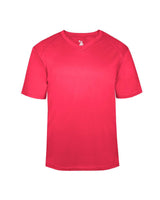 Badger Youth B-Core V-Neck T-Shirt. 2162 - Hot Coral