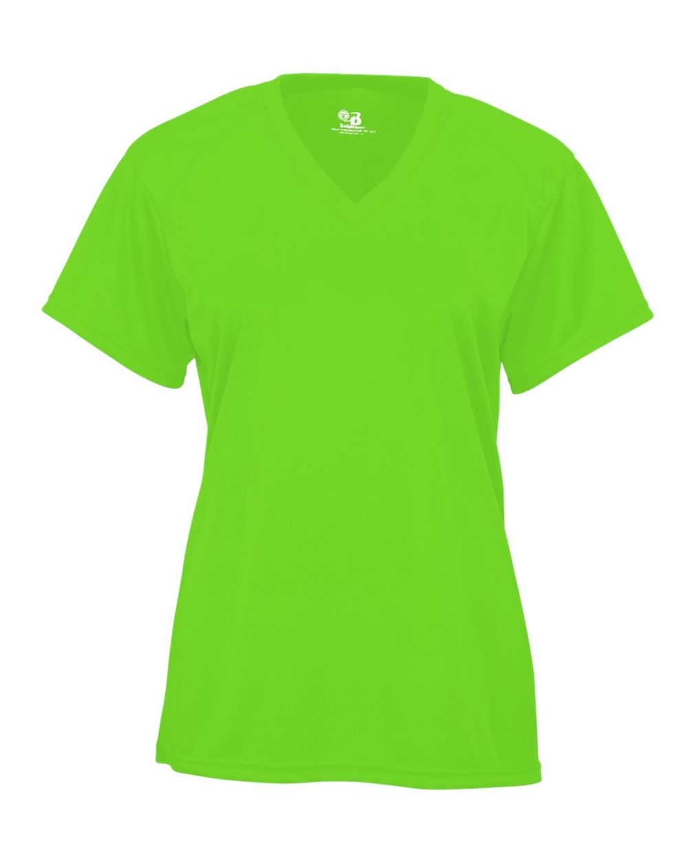 Badger Youth B-Core V-Neck T-Shirt. 2162 - Lime