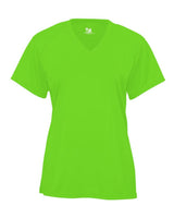 Badger Youth B-Core V-Neck T-Shirt. 2162 - Lime