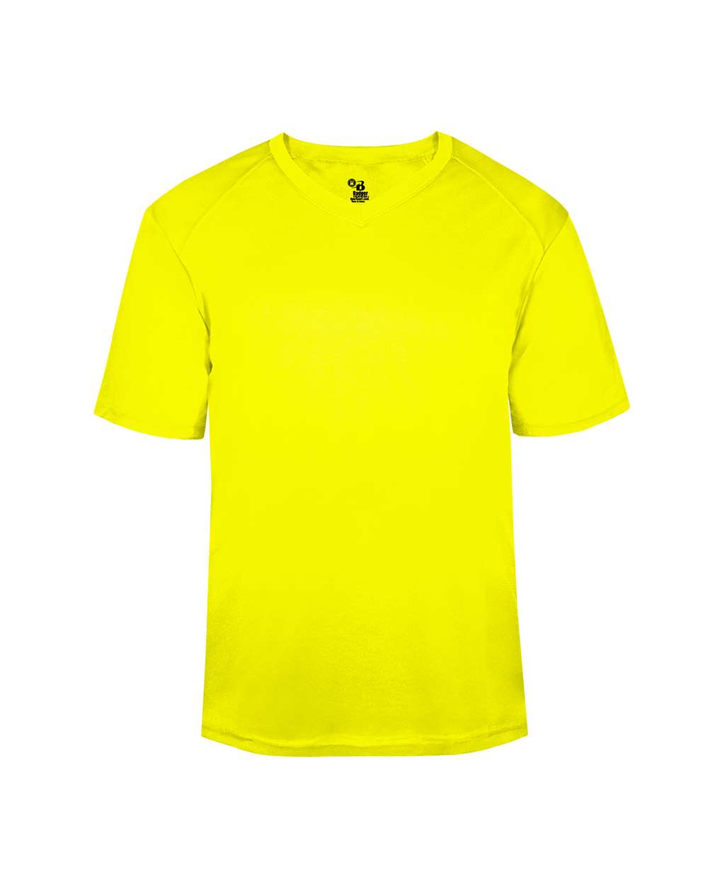 Badger Youth B-Core V-Neck T-Shirt. 2162 - Safety Yellow