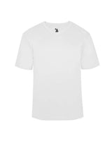 Badger Youth B-Core V-Neck T-Shirt. 2162 - White