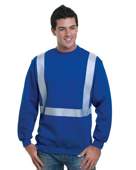Bayside Men's USA-Made Hi-Visibility Crewneck Sweatshirt. 3792