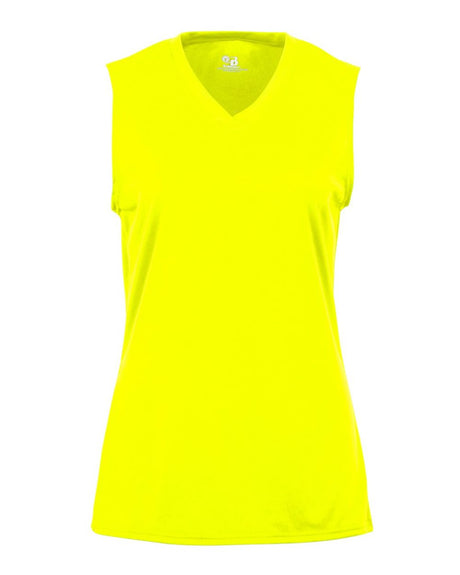 Badger Girls' B-Core Sleeveless T-Shirt. 2163 - Safety Yellow