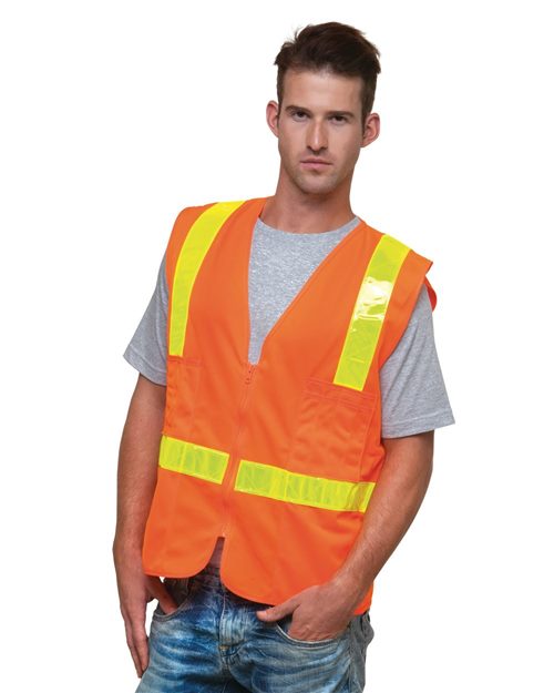 Bayside Unisex USA-Made ANSI Solid Surveyor's Vest Class 2. 3786