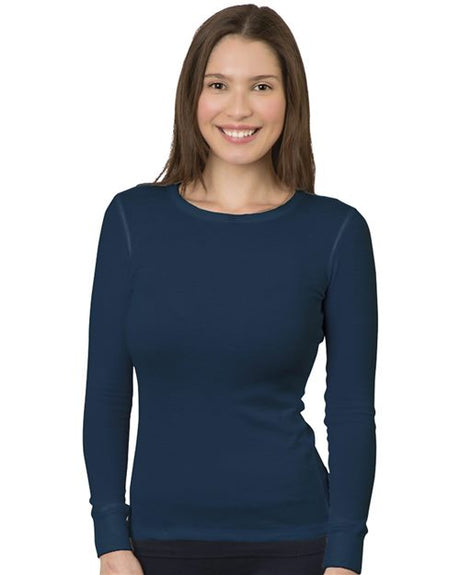 Bayside Women's USA-Made Thermal Long Sleeve T-Shirt. 3420