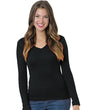 Bayside Junior's USA-Made Deep V-Neck Long Sleeve T-Shirt. 3415