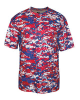 Badger Youth Digital Camo T-Shirt. 2180 - Red/ Royal Digital