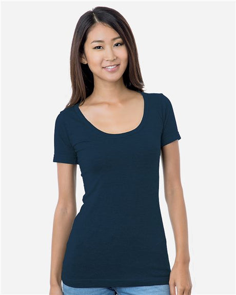 Bayside Junior's USA-Made Scoop Neck T-Shirt. 3405
