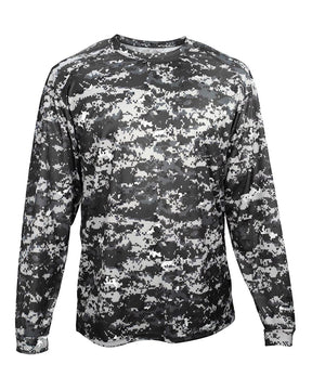 Badger Youth Digital Camo Long Sleeve T-Shirt. 2184 - Black Digital