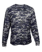 Badger Youth Digital Camo Long Sleeve T-Shirt. 2184 - Navy Digital