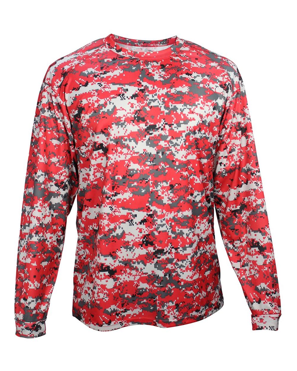 Badger Youth Digital Camo Long Sleeve T-Shirt. 2184 - Red Digital