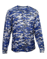 Badger Youth Digital Camo Long Sleeve T-Shirt. 2184 - Royal Digital