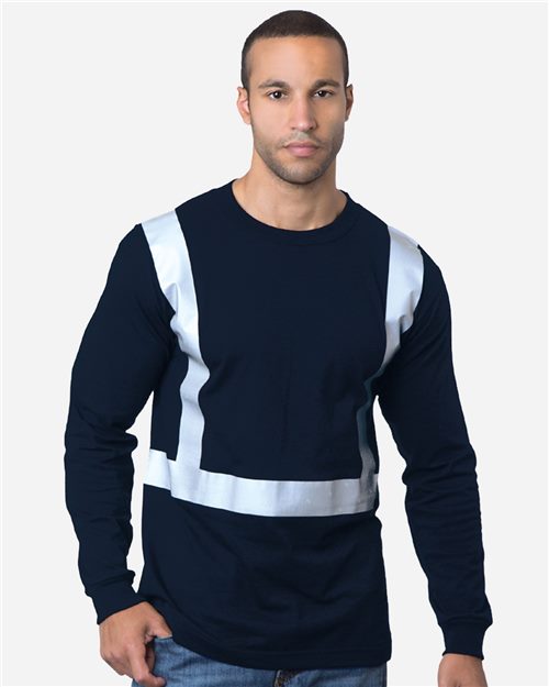 Bayside Men's USA-Made Hi-Visibility Long Sleeve T-Shirt. 3761