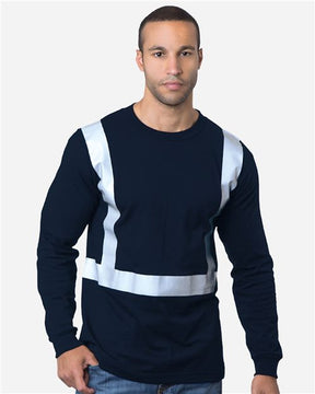 Bayside Men's USA-Made Hi-Visibility Long Sleeve T-Shirt. 3761
