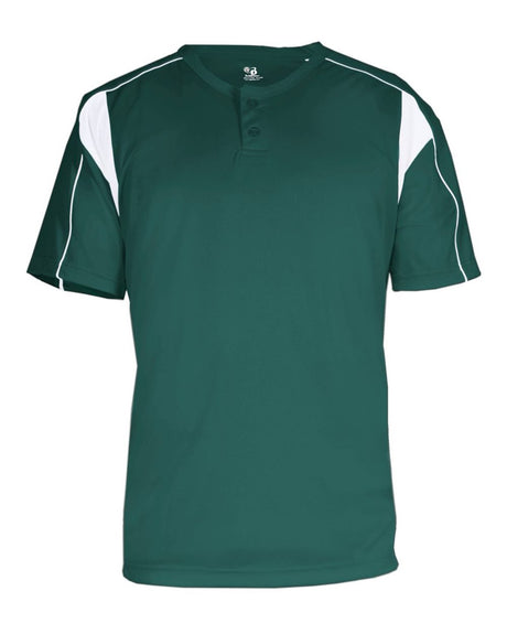 Alleson Athletic Youth B-Core Pro Placket Jersey. 2937 - Forest/ White