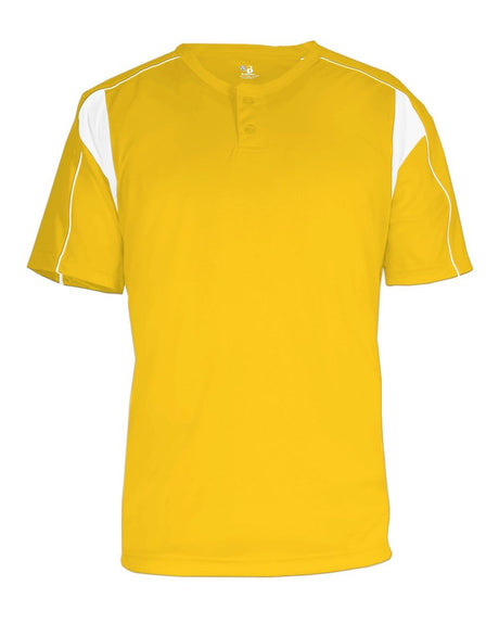 Alleson Athletic Youth B-Core Pro Placket Jersey. 2937 - Gold/ White